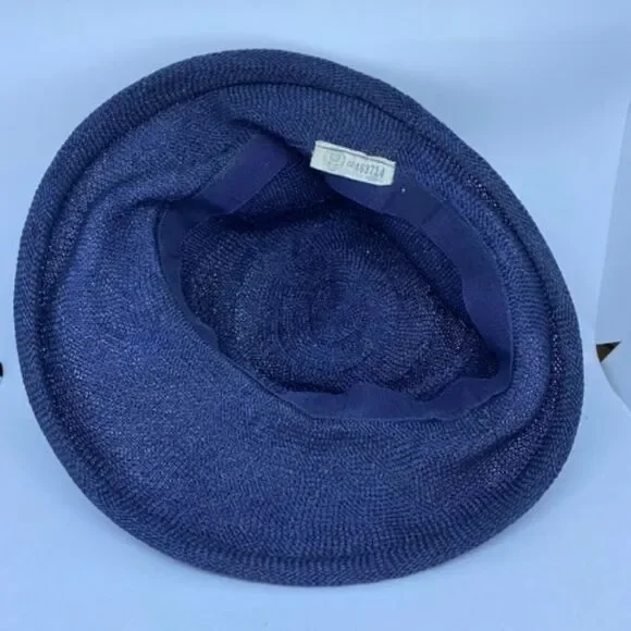 Vintage Union Made Blue & White Floral Lace Hat - Picture 8 of 9